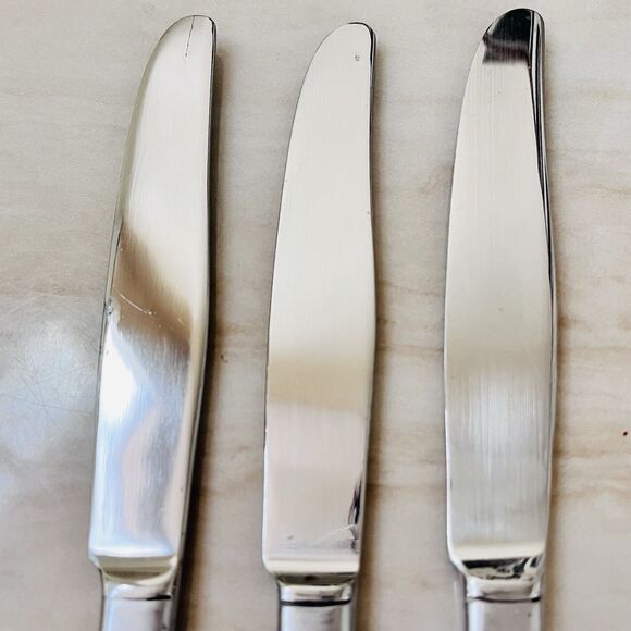 3pc CAMBRIDGE CBS98 Stainless Dinner Knife 9 3/8” Frosted 18/8 Glossy Tip & Bowl - Picture 7 of 9